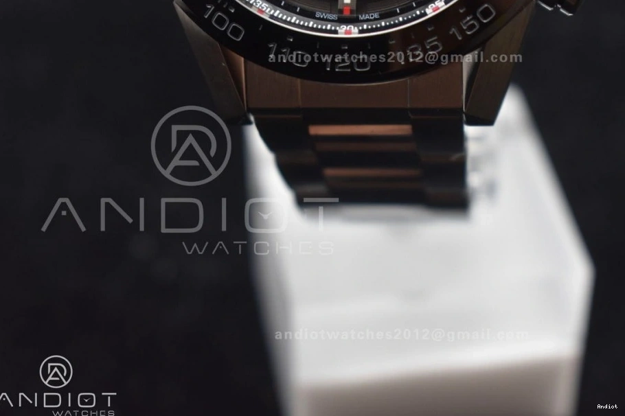 SS 01 on A1887 Chrono Best Black Calibre Dial Bracelet SS XF Strap 1:1 Edition Heuer 0209